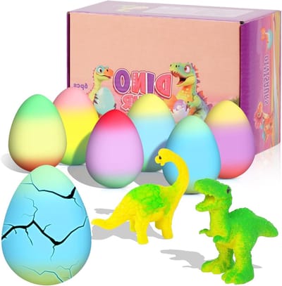Kleurige Dinosauruseieren voor Waterkweek - 6 Stuks Verrassingsdoos voor Kinderen, Perfect voor Verjaardagen en Pasen, Geschikt voor Jongens en Meisjes van 3 tot 6 Jaar