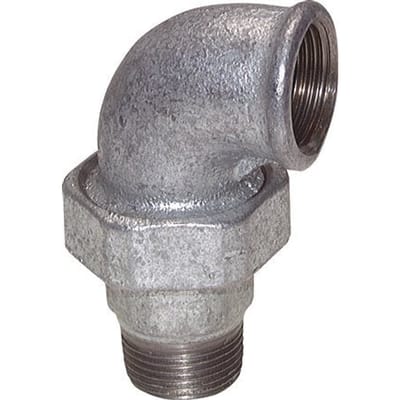 90° L-Koppeling Aansluiting 2 1/2'' Buitendraad R X Binnendraad Rp Gietijzer Conische Afdichting 25bar