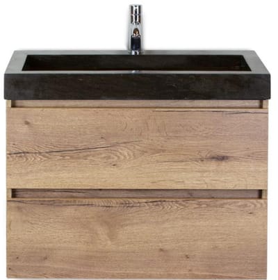 Maxx XL Badmeubelset 80 cm - Natuur Eiken - Wastafel Lucca 1 Kraangat