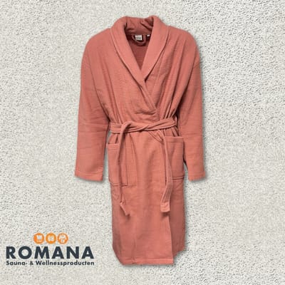 Romana Products Wafel - Badjas Gevoerd - Warm Roze - Maat L - Kamerjas - Ochtendjas - Luxe Wellness - Comfortabel en Stijlvol - Voor Volwassenen - Man - Vrouw