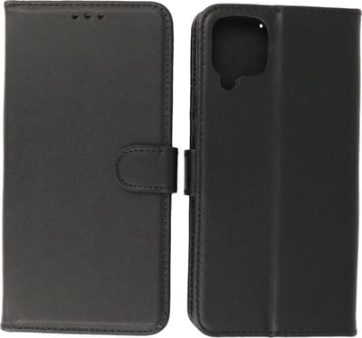 Samsung Galaxy A22 4G Hoesje - Echt Lederen Wallet Case Telefoonhoesje - Zwart