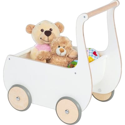 Pinolino Houten Loopwagen Mette Wit - Poppenwagen