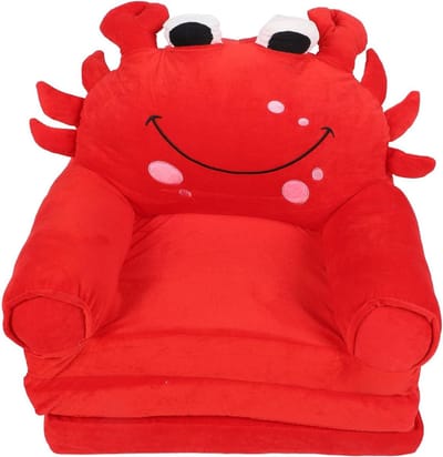 Kinderbank - Kinderfauteuil Pluche - Ontspannen Zitten - Opvouwbaar Ontwerp - 115 x 50 cm - Rood