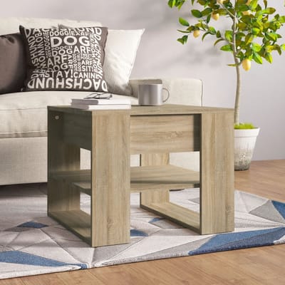 vidaXL - Salontafel - 55,5x55x45 - cm - bewerkt - hout - sonoma - eikenkleurig