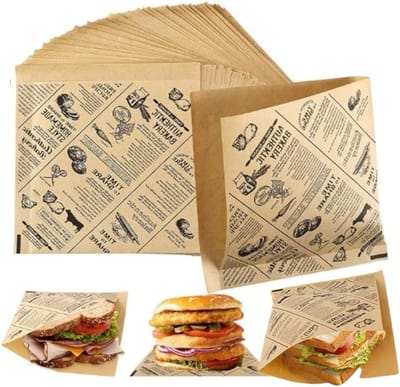 150 Stuks Voedselpapier 15 x 15 cm, Waterdicht en Vetbestendig, Ideaal voor Burgers, Snacks en Frietjes