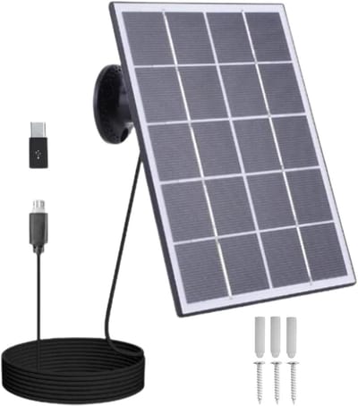 Camera Zonnepaneel - Solar Charger - Buitenbeveiliging - IP65 Waterdicht - 10W - Zwart