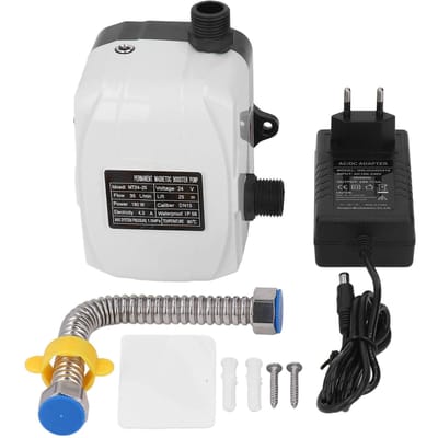 Automatische Boosterpomp Automatische Water Boosterpomp Boosterpomp Waterdruk Hoge Opvoerhoogte 180W Voor Keuken Gootsteen Douche Dc24V (WHITE,24V&EU) wit