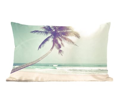 Sierkussens - Kussentjes Woonkamer - 50x30 cm - Retro - Palmboom - Zon - Zomer