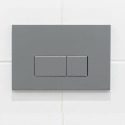 QeramiQ Push Bedieningsplaat - voor Geberit UP320 inbouwreservoir - dualflush - rechthoekige knoppen - kunststof licht grijs