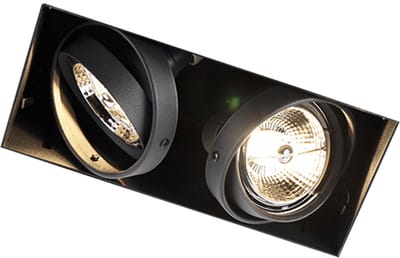 QAZQA oneon trimless 70 - Moderne Inbouwspot - 2 lichts - L 217 mm - Zwart - Woonkamer | Slaapkamer | Keuken