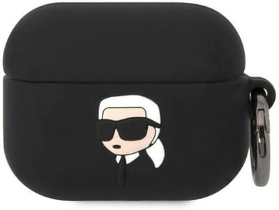 3D Siliconen Hoesje voor AirPods Pro met Karl Hoofd Ontwerp, Zwart