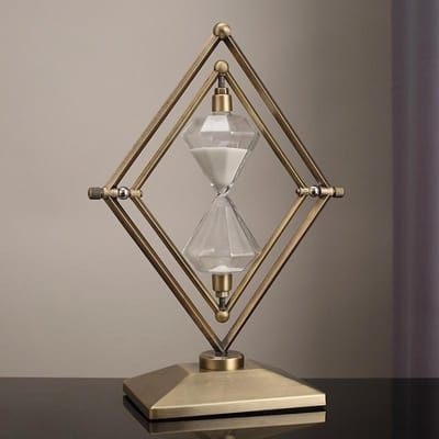 Ornements Sablier Géométrique Diamant Luxe Léger Moderne Décorations de Bureau Nordiques Bronzed white sand gray