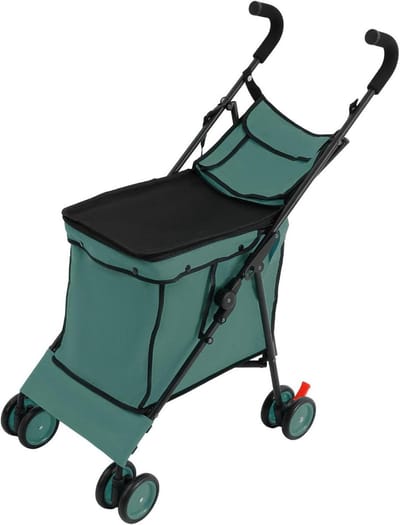 Huisdierwagen - Dierenkar - Reizen met huisdier - Groot draagvermogen - 43 x 60 x 94 cm - Groen