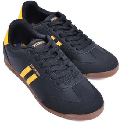Lambretta Tackle Heren Zwarte/Gouden Sneakers