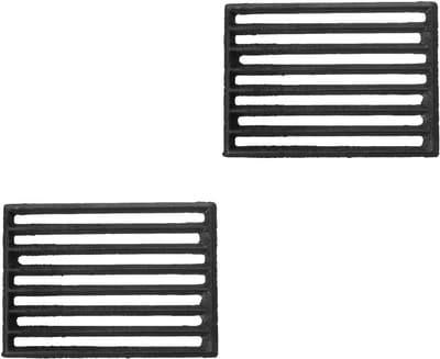 2 Stuks Gietijzeren Haardrooster: 21,8 x 15,7 cm Stevig Haardrooster & BBQ Grill Rack, Hittebestendig met Verbeterde Luchtstroom voor Houtkachel en Buiten Camping