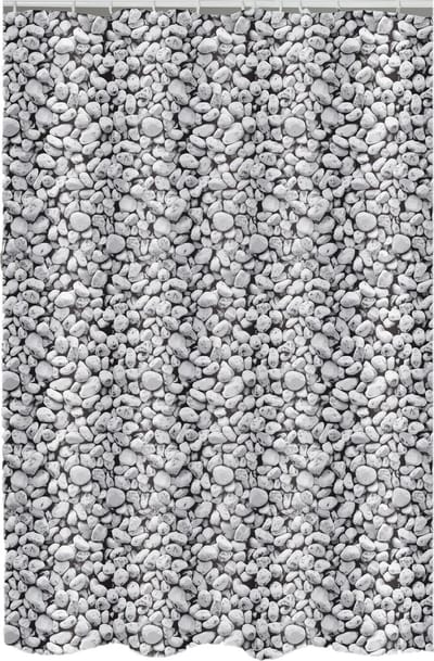 MSV Douchegordijn 180x200 cm - Polyester Douchegordijn met Galets Design - Waterafstotend en Sneldrogend