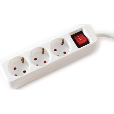 VALUE 3-voudige stekkerdoos met schakelaar, wit, 1,5 m