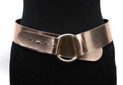 Dames afhangriem rosé goud - 6 cm breed - Leer - Brede riem - Casual chique - Maat 85