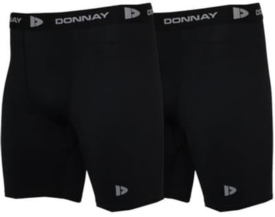 2-Pack Donnay - Compressie Short - Thermo/Sportshort (15cm) - Heren - Black (020) - maat S