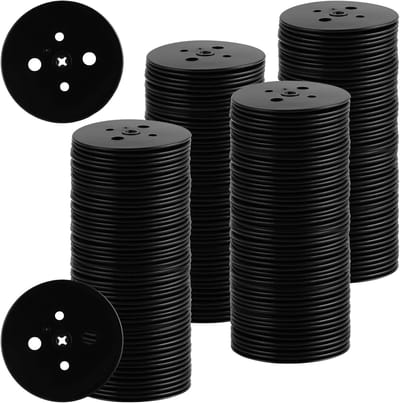 200 Stuks Buffer Discs voor Grondankers - Zwarte Kunststof Bufferplaten voor Tuin, Boerderij en Landschapsontwerp