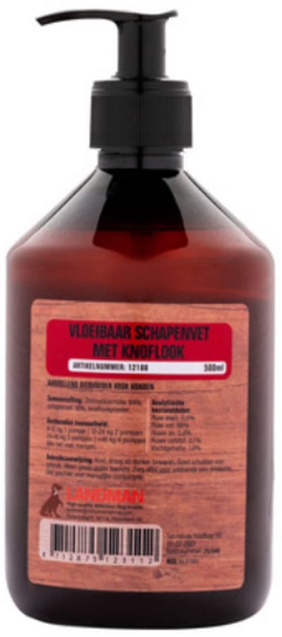 Pets Boutique Vloeibaar Schapenvet met Knoflook (500ml) - Supplementen Hond - Voor een glanzende vacht, extra energie en natuurlijke ondersteuning tegen vlooien