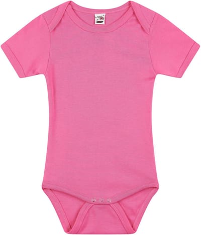 Basic rompertje voor babys - roze - katoen - 240 grams - baby kleding - kraamcadeau - korte mouwen 56