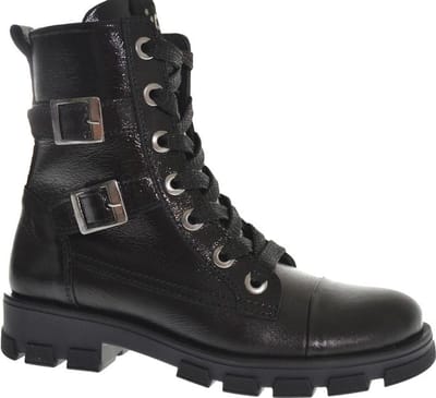 Jochie & Freaks Bindy Veterboots - Laarzen Met Veters - Meisjes - Zwart - Maat 30