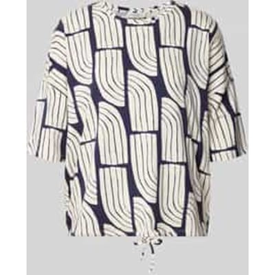 T-shirt van viscose-elastaanmix in allover-look