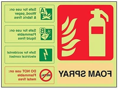 Veiligheidspictogram - Brandblusser informatie - Werkplek veiligheid - Nachtzichtbaar materiaal - 200 x 150 mm - Meerdere kleuren