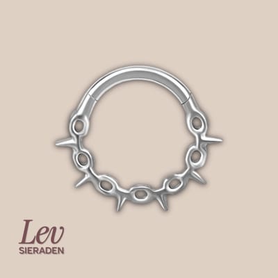 Lev Sieraden - Titanium premium neus ring - zilveren prikkeldraad segment ring - 1.2x8mm - Zilver - segment ring - neuspiercing - tragus piercing - Oorpiercing