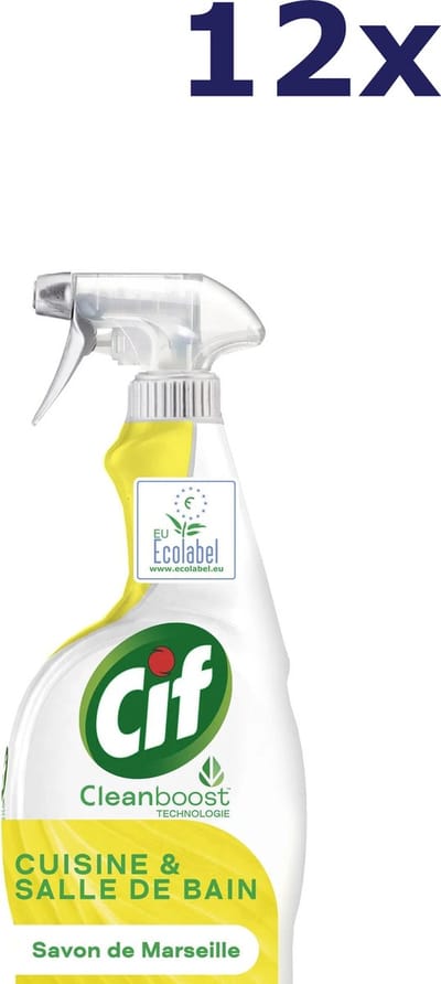 12x Cif 750ml badkamer & keukenreiniger marseille zeep