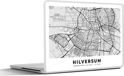 Laptop sticker - 17.3 inch - Kaart - Hilversum - Nederland - 40x30cm - Laptopstickers - Laptop skin - Cover