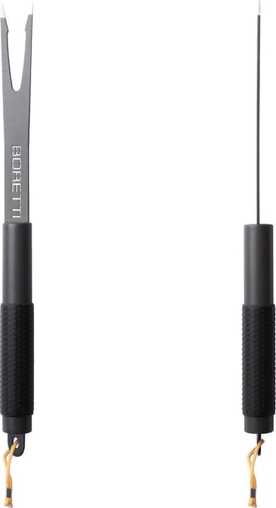 Boretti - barbecue vork - 46,5 cm - Anti-slip handvaten - Ophangoogjes - Barilo - Ceramica