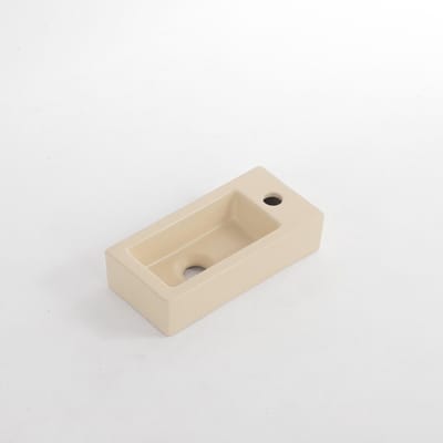 FugaFlow Eccelente Pietra Fontein - 38x18.5x9cm - keramiek - kraangat rechts - Mat Beige