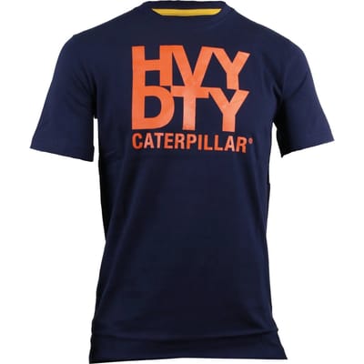 Caterpillar Heren Handelsmerk Logo T-shirt (Eclips Blauw)