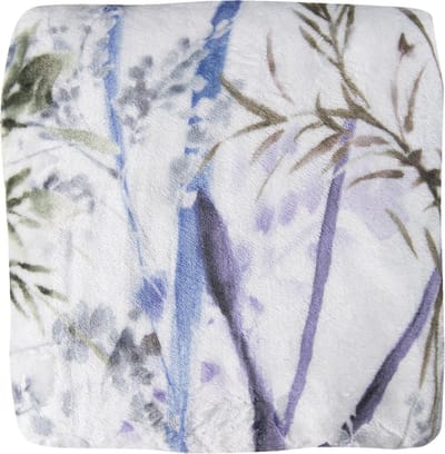 Clayre & Eef Plaid 130x180 cm Wit Groen Polyester Rechthoek Bloemen Deken