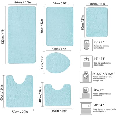 1 STUK, spons kiezelsteen badkamer woonkamer entree mat tapijt, toiletbril, U-vormige toiletbril vrije combinatie 500MMx800MM