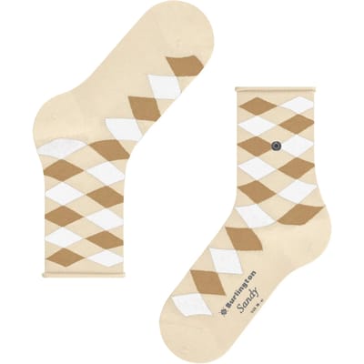 Burlington Sandy gedessineerd katoen sokken dames beige - maat 36-41