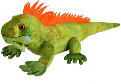 Wild Republic grote Leguaan knuffel - pluche stof - groen - 60 cm