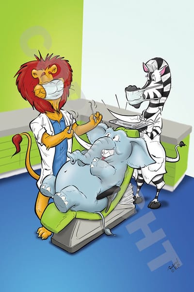Afspraakkaart Tandarts - Cartoon 'Tand olifant' - 50 stuks