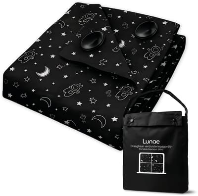 Lunae Draagbaar Verduisteringsgordijn met Zuignappen - 200x130cm - Verduisteringsdoek Zwart - 100% Verduisterende Blackout Curtain - Alternatief voor verduisterend raamfolie - Verduisterende Gordijnen