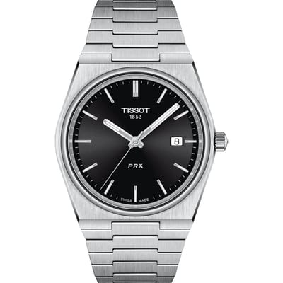 Montre Tissot T-Classic PRX à cadran noir à quartz T137.410.11.051.00 T1374101105100 100M pour homme noir