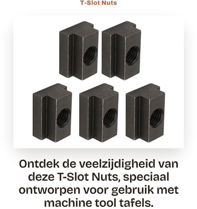 Dailygoods- T-slot Moeren 5 Stuks - Zwarte Oxide Afwerking - Geschikt voor Machine Tool Tafels - Verstevigd - Eenvoudig te Gebruiken - Hoogwaardige Kwaliteit
