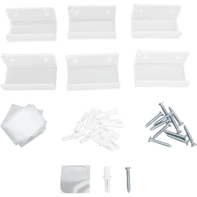 6 Pièces Support Mural Étagère à Disques Vinyles Acrylique Transparent Clair Rack de Rangement pour Disques CD Étagères Murales Flottantes