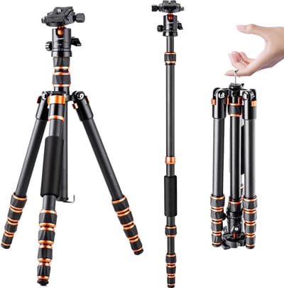 K&F Concept C225C0+BH-25 Lichtgewicht reis camerastatief van koolstofvezel