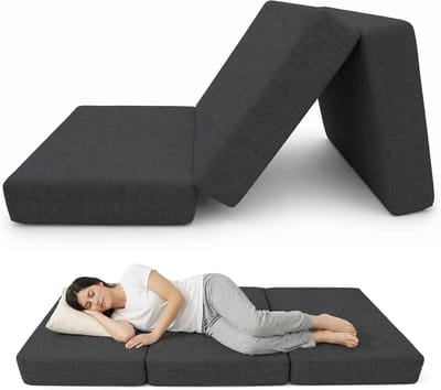 Opvouwbaar Matras - Vouwbed Gasten - Logeren en Reizen - Afneembare Hoes - 80x195x15 cm - Antraciet