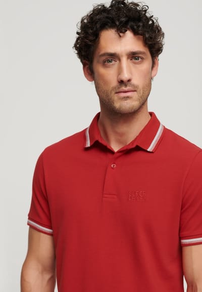Superdry Sportswear Relaxed Tipped Korte Mouw Poloshirt Rood M Man