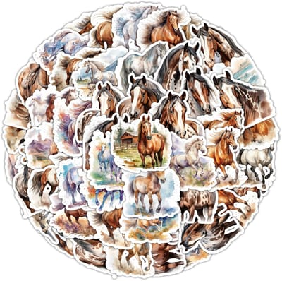 Stickerset Paarden - 50 stuks - Sticker Paard - Horse Stickers