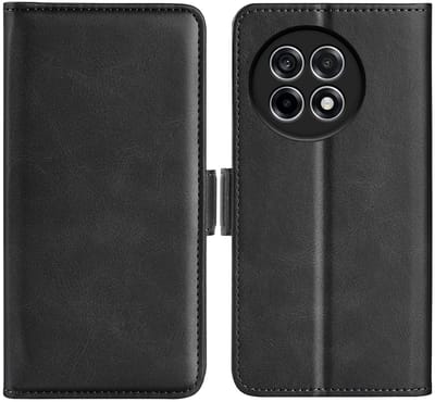 MobyDefend Hoesje - Geschikt voor OnePlus 13R - Luxe Wallet Book Case (Sluiting Zijkant) - Zwart