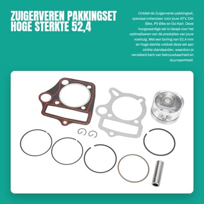 Dailygoods - Zuigerveren Pakkingset - Hoge Sterkte - 52,4 mm Boring - Rebuild Kit Voor Dirt Bike - Universele Toepassing